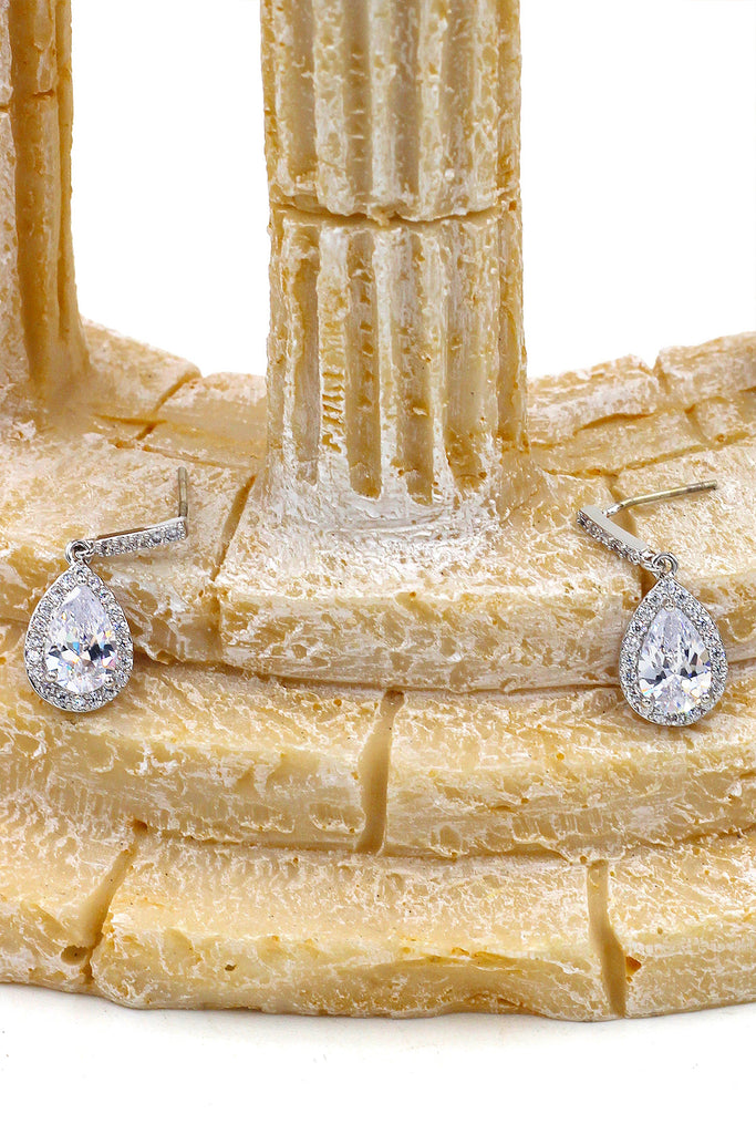noble water droplets pendant silver earrings