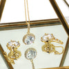 shiny small pendant clavicle chain earrings set
