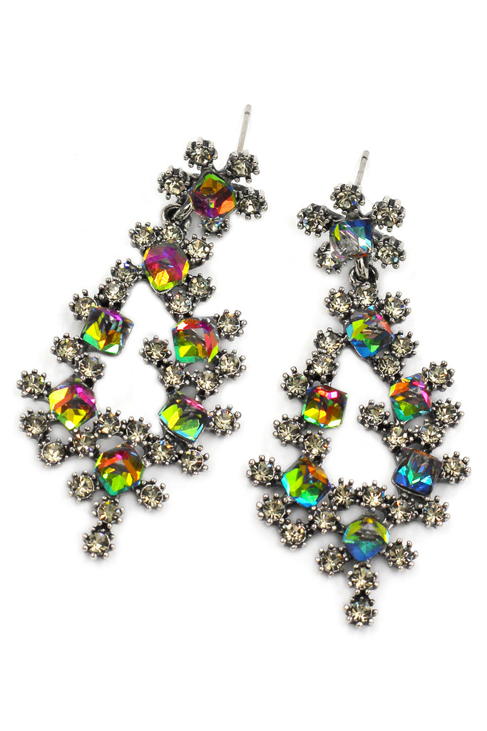 sparkling crystal silver earrings