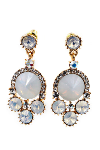 elegant small white flower pearl silver earrings