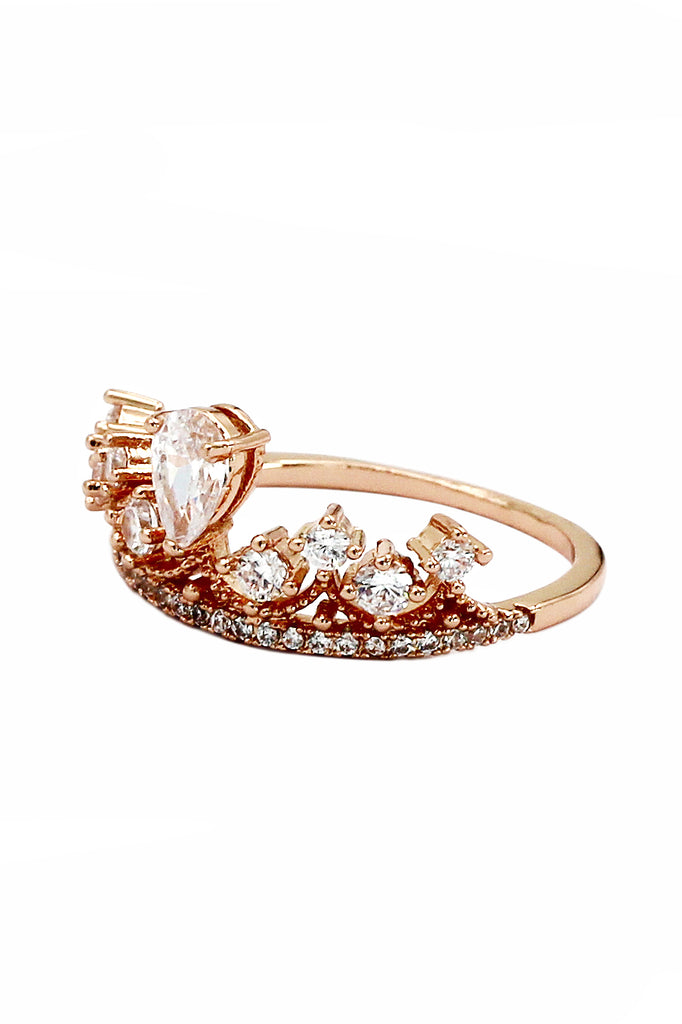 fashion laurel crown crystal ring