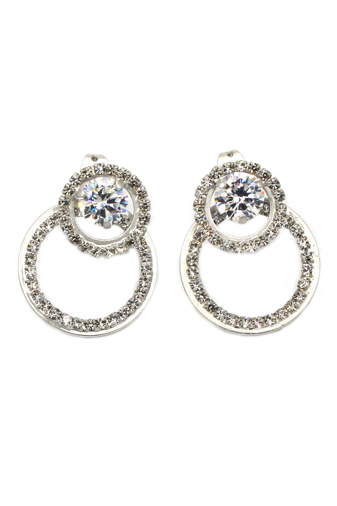 fashion circle rim crystal earrings