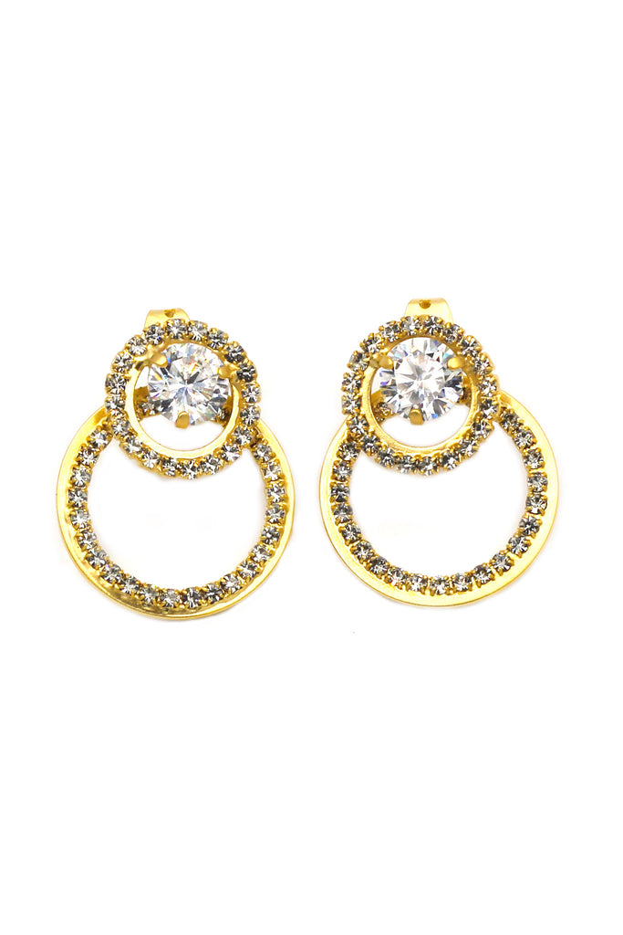 fashion circle rim crystal earrings