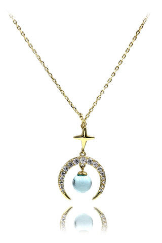 elegant umbrella crystal pendant necklace