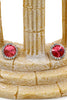 noble crystal red flower golden rim earrings