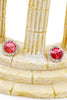 red crystal earrings necklace set