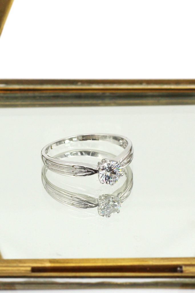 zircon crystal pendant necklace ring set