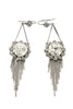 noble pendant sunflower crystal tassel silver earrings