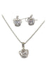 mini crown crystal necklace earrings set