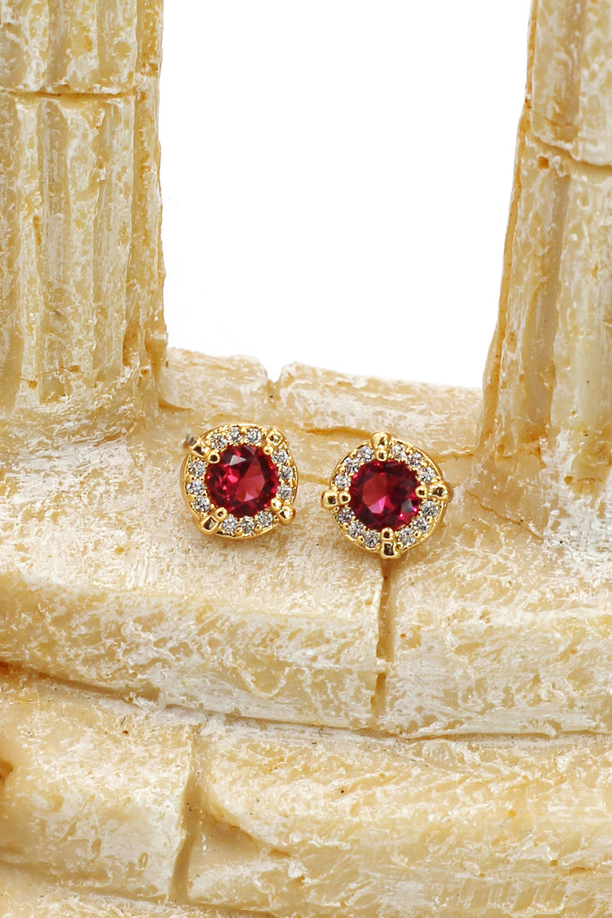 fashion gold red earrings necklace set