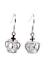 mini crown crystal earrings