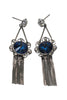 noble pendant black tassel crystal flower earrings