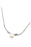 copulation silver crystal line and pearl necklace