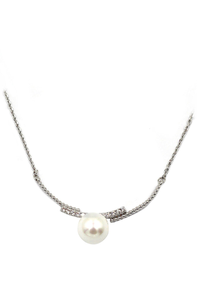 small daisy crystal flower pearl earring necklace set