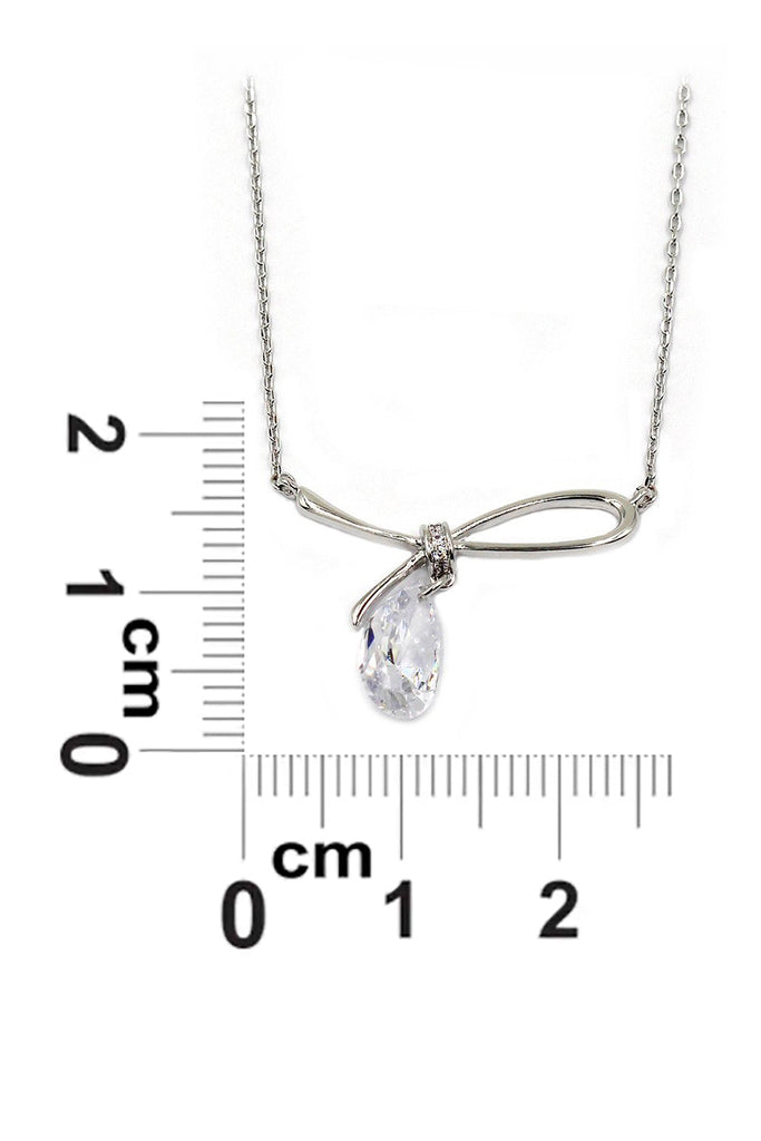 simple crystal pendant silver necklace