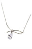 simple crystal pendant silver necklace