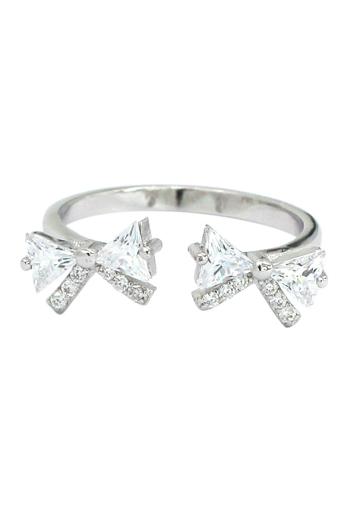 fashion bow crystal ring
