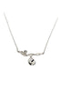 lovely flower crystal pendant silver necklace