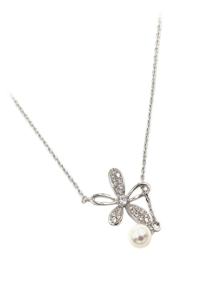 elegant crystal flower petals necklace earrings set