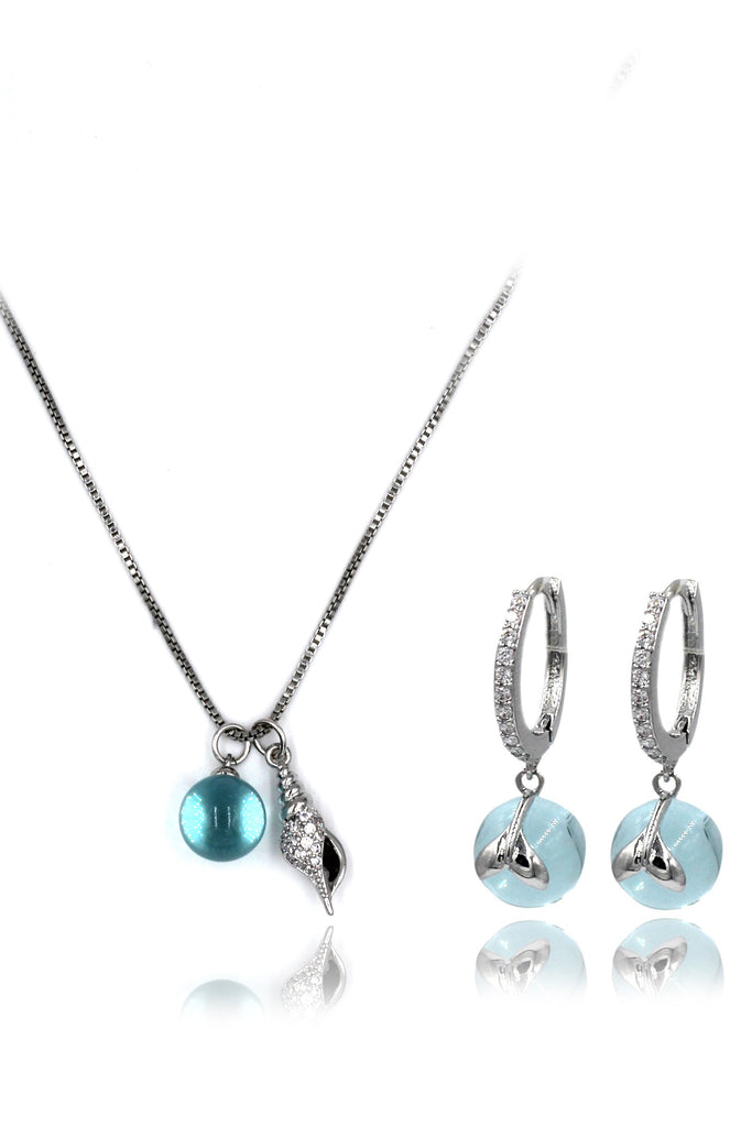 Fashion Planet Conch Necklace Earrings Set