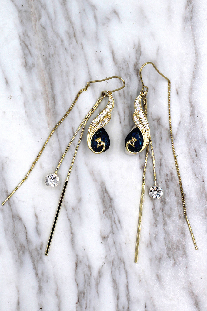 Fashion vintage blue crystal earrings