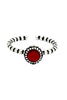 red small crystal open ring necklace set