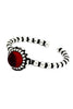 red small crystal open ring necklace set