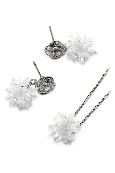 Snowflake crystal earrings necklace set