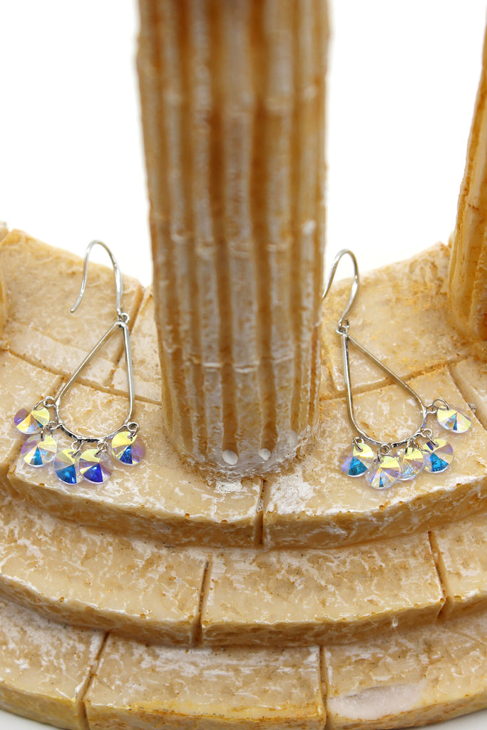 sector drop swarovski crystal earrings