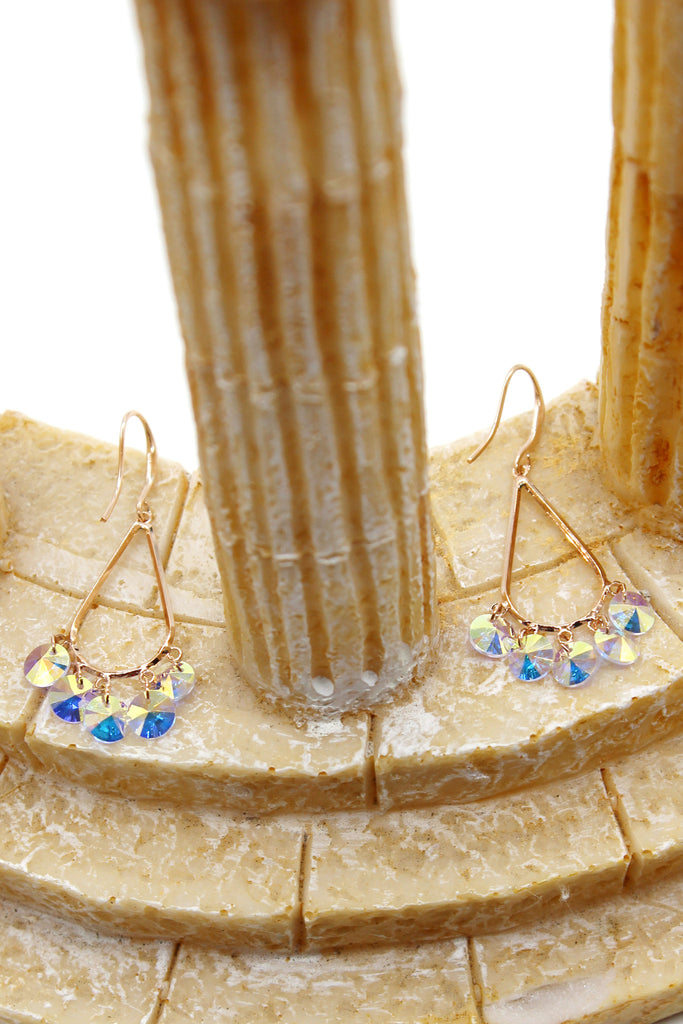sector drop swarovski crystal earrings