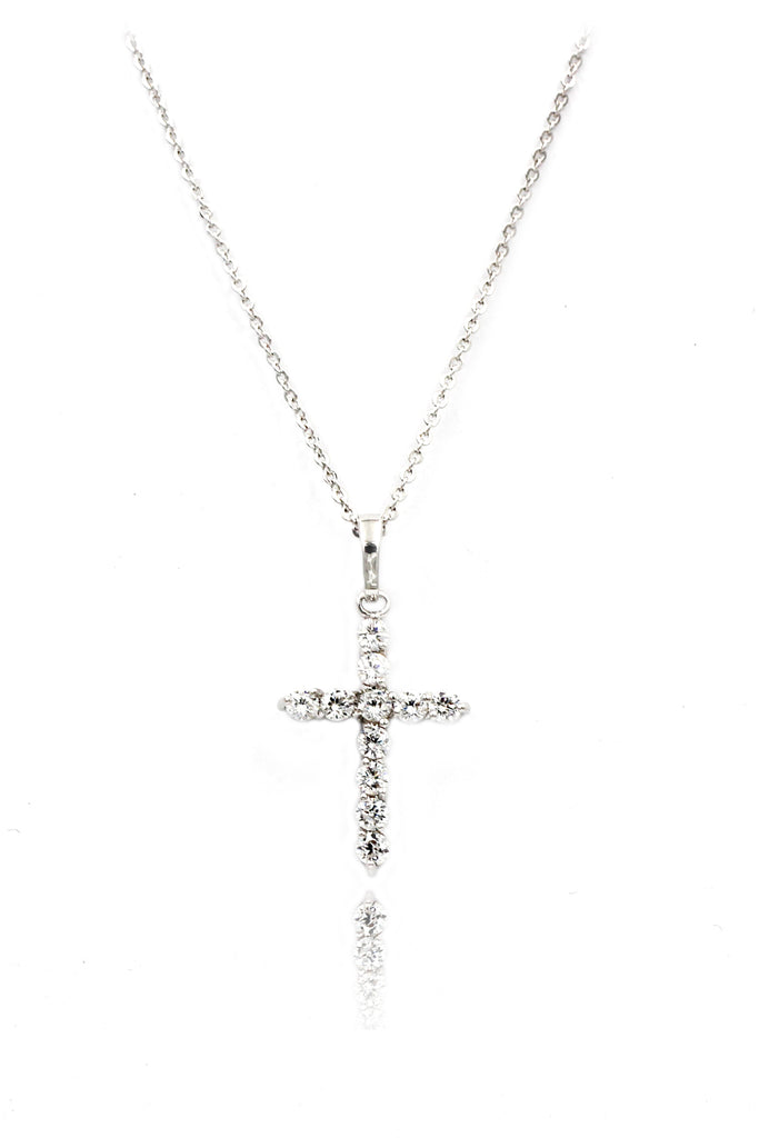 fashion micro crystal cross earrings necklace set