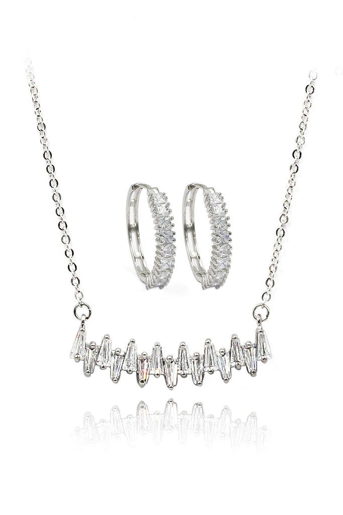 full crystal necklace earring set