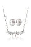 Double row crystal ring necklace set