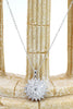 shiny silver earrings necklace crystal set