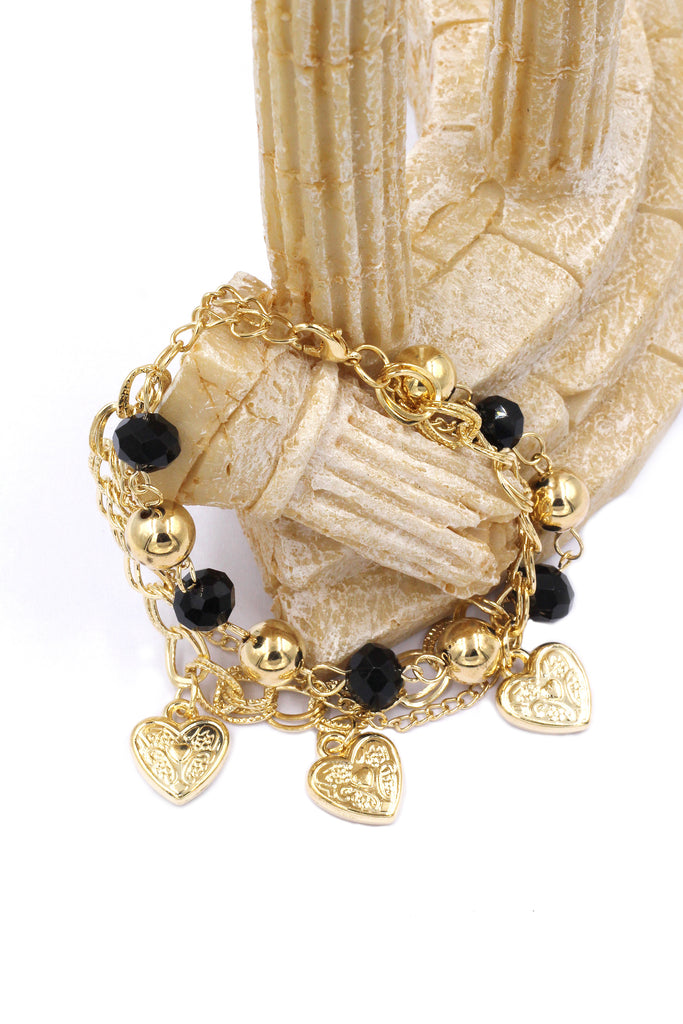 Fashion black crystal love bracelet