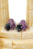 sweet crystal ball shell flowers earrings