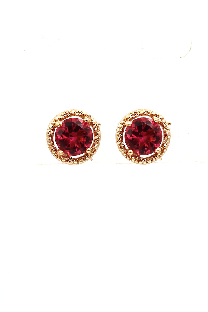 golden four-claw crystal earrings