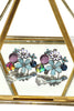 beautiful purple crystal flower earrings