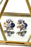 sweet crystal butterfly pearl flower earrings