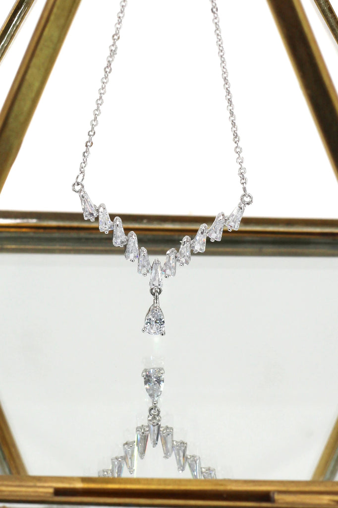 small pendant crystal necklace ring set