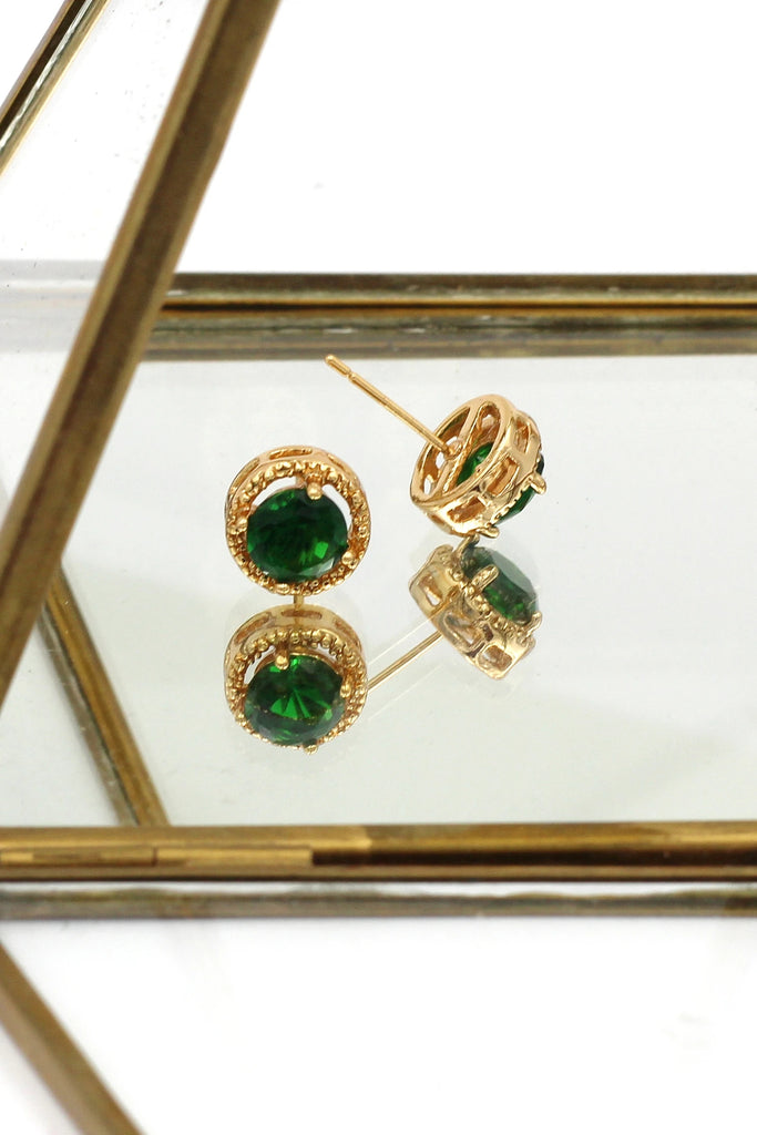 green crystal earring bracelet set