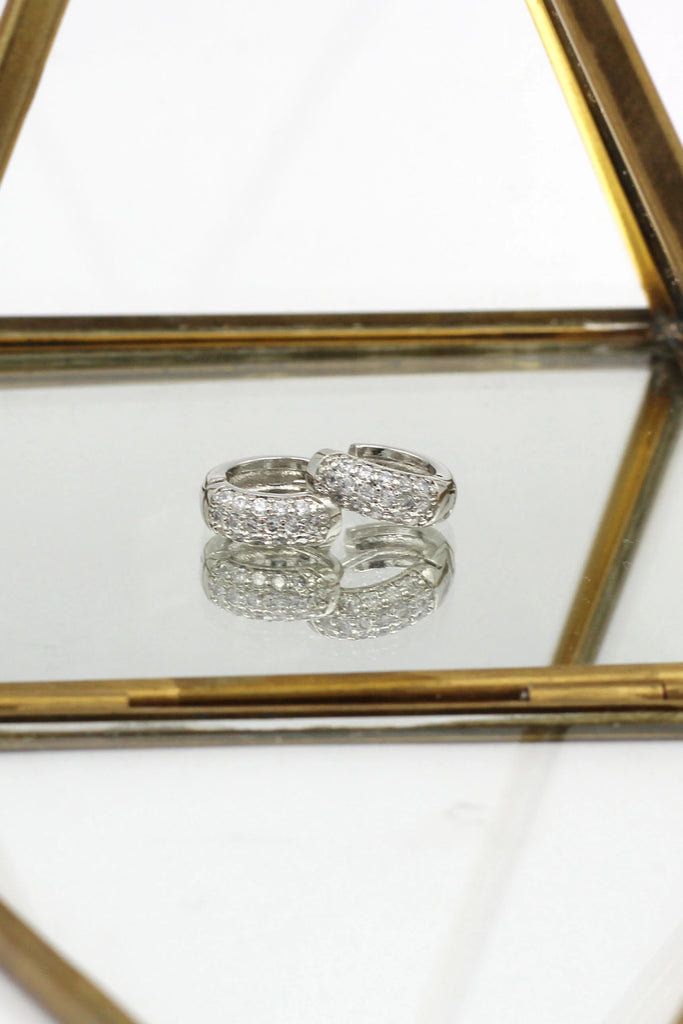 micro-inlaid crystal ring earrings set