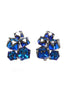 fashion blue crystal square earrings necklace set