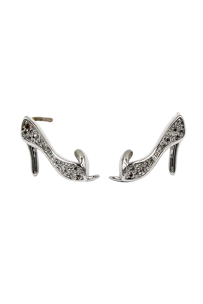 mini heeled shoes crystal earrings