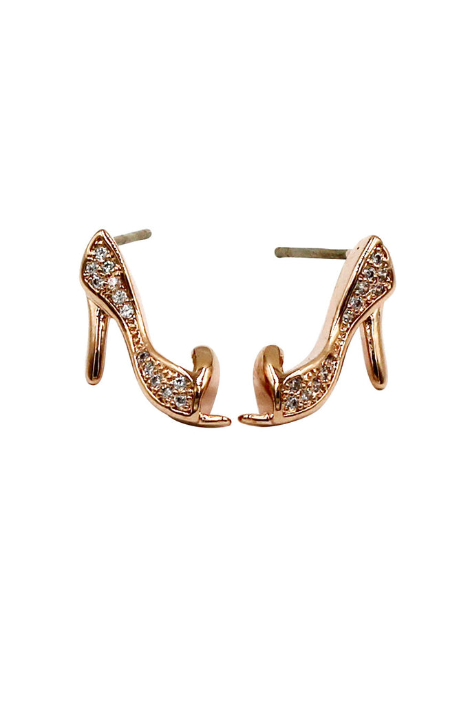 mini heeled shoes crystal earrings