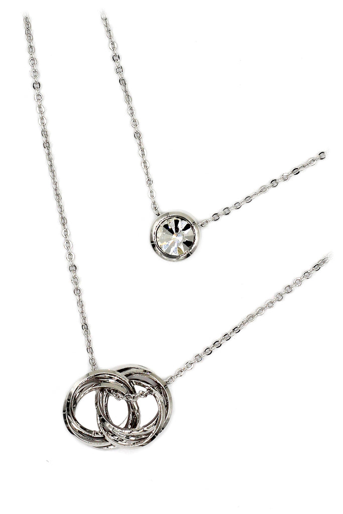 duplexes crystal and circle necklace