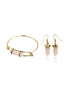 pink crystal earrings bracelet set