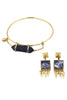 fashion prism golden bracelet earrings set