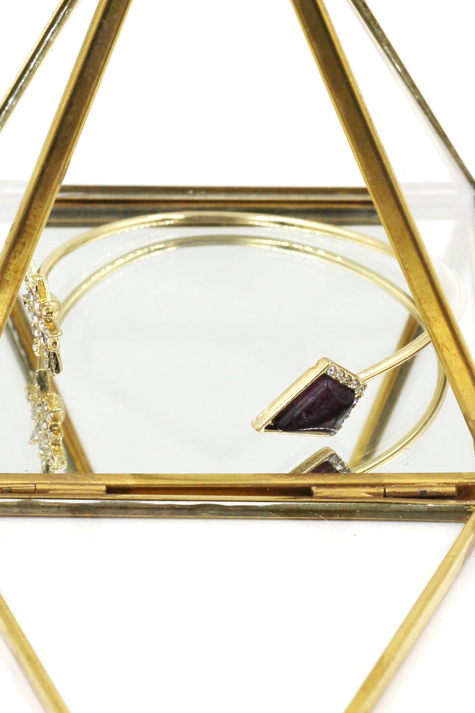 fashion inlaid crystal bracelet earrings golden sets