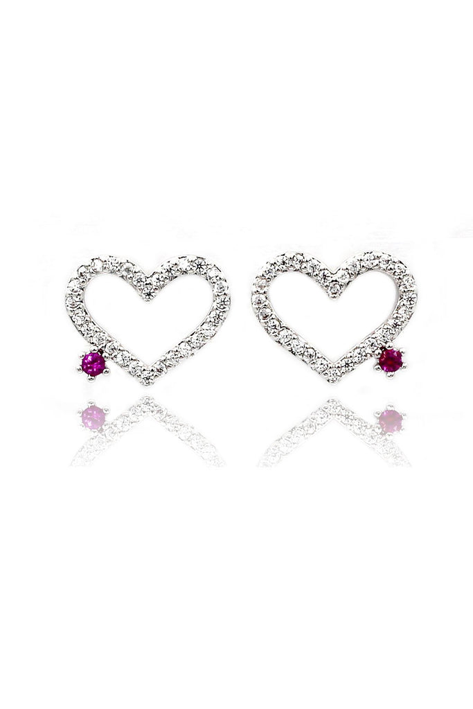 elegant cute love heart crystal earring necklace set